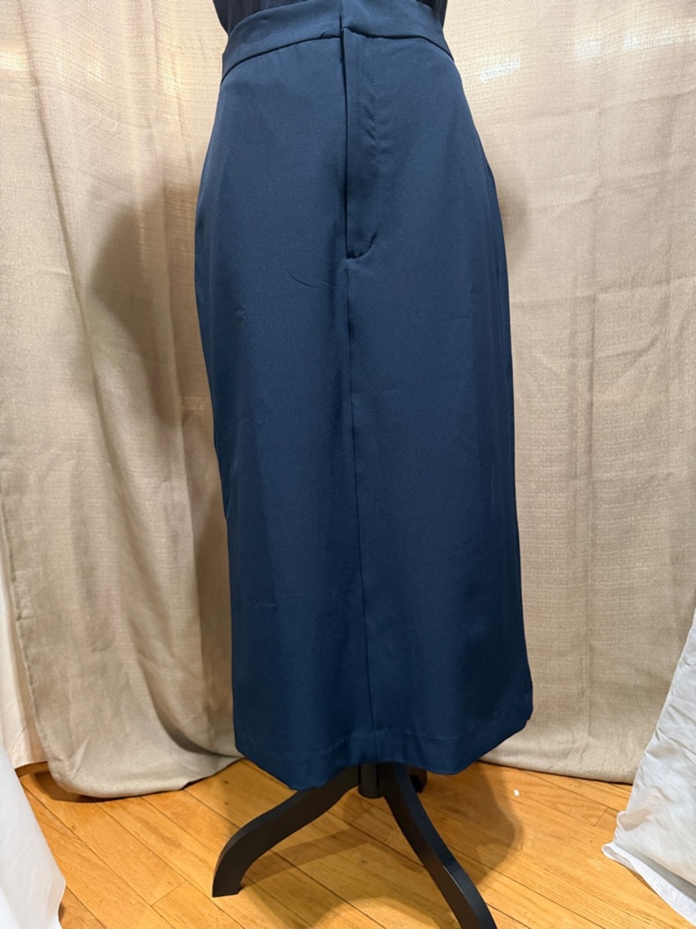 Banana Republic Navy High-Waist Midi Skirt